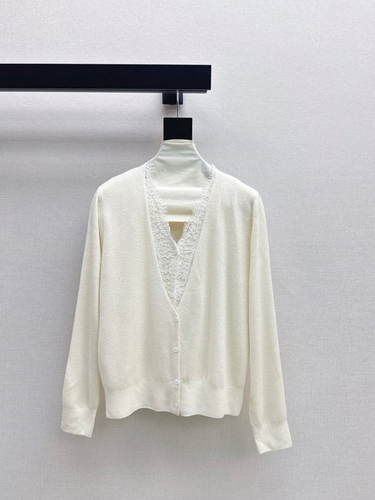Es NEW Lace-paneled cardigan