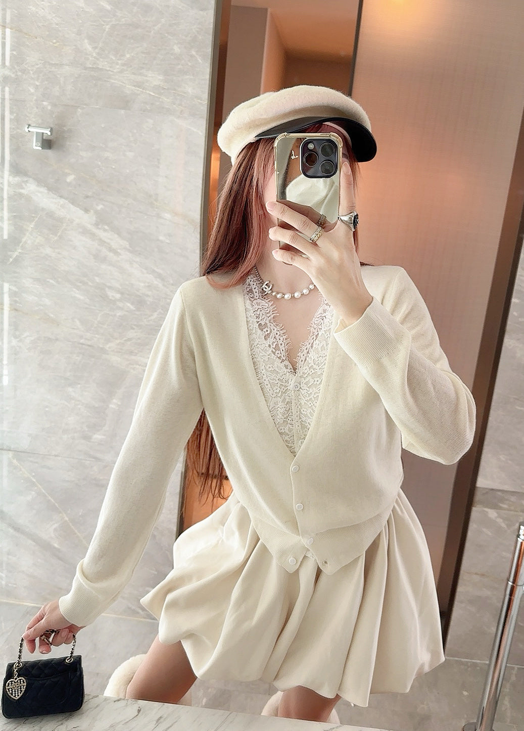 Es NEW Lace-paneled cardigan