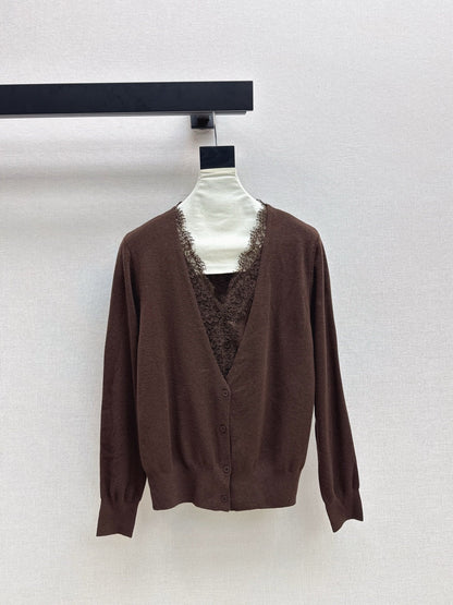 Es NEW Lace-paneled cardigan