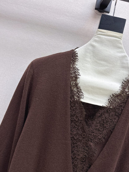 Es NEW Lace-paneled cardigan