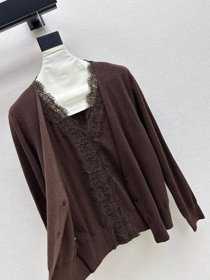 Es NEW Lace-paneled cardigan