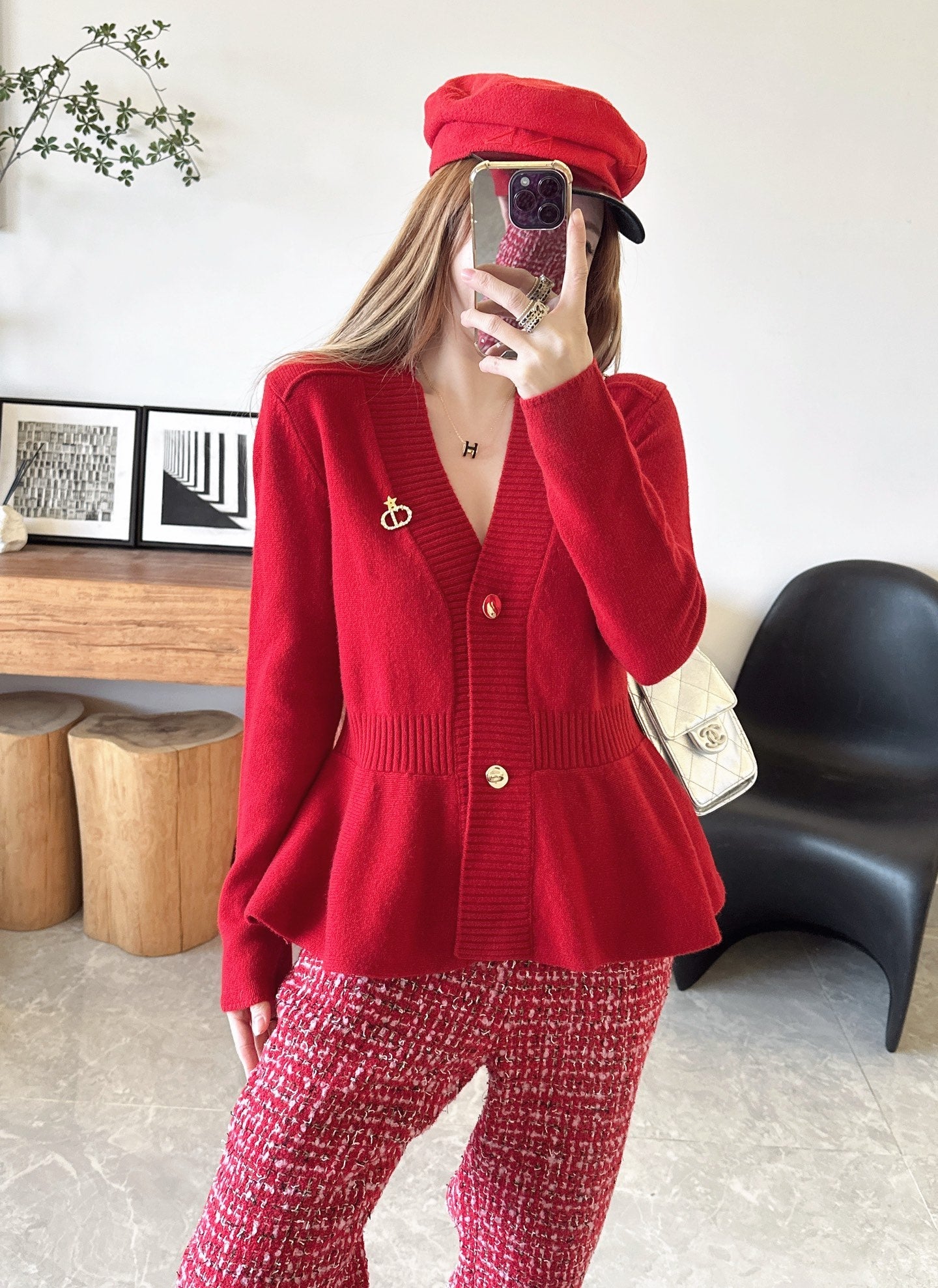 CD NEW V-neck cardigan