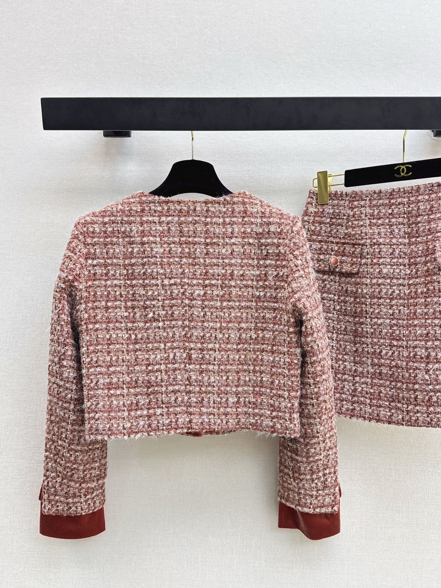 Chan NEW woven jacket A-lineskirts outfit sets