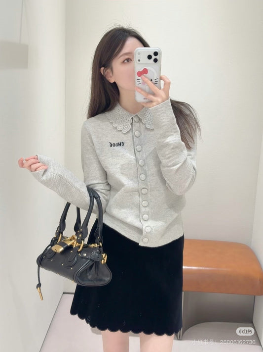 Chol NEW  lace poko Knitted cardigan