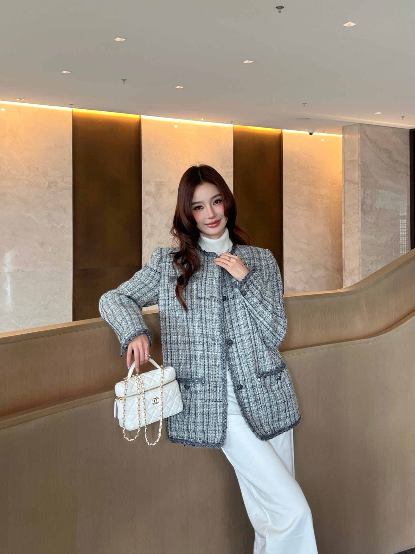 Chan NEW woven tweed jacket