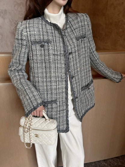 Chan NEW woven tweed jacket