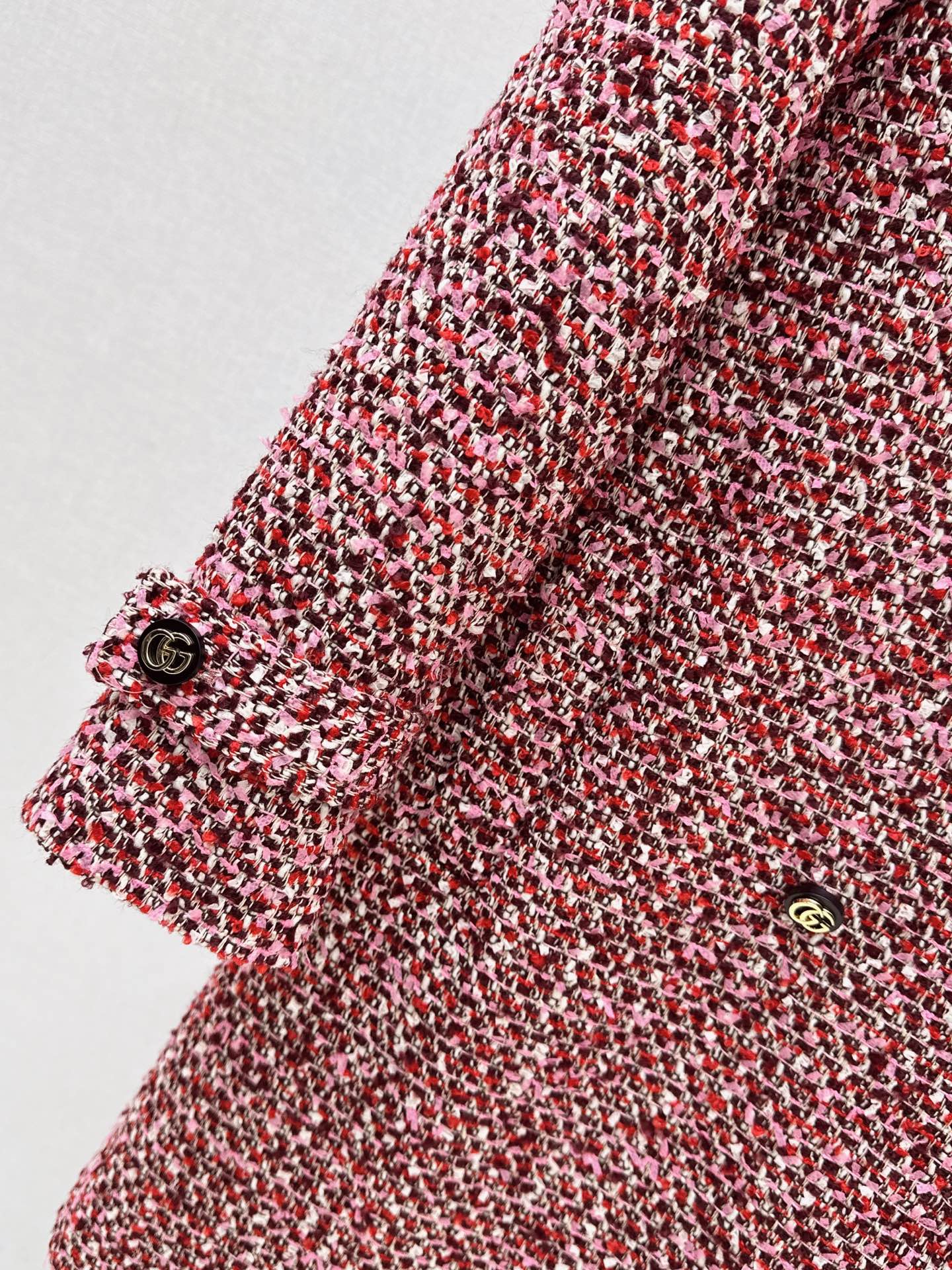 Guc NEW check tweed overcoats