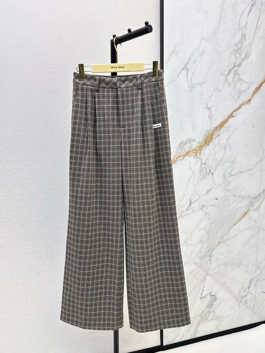 Miu NEW Retro plaid pants
