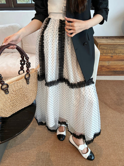 CD NEW polka dot mesh skirts
