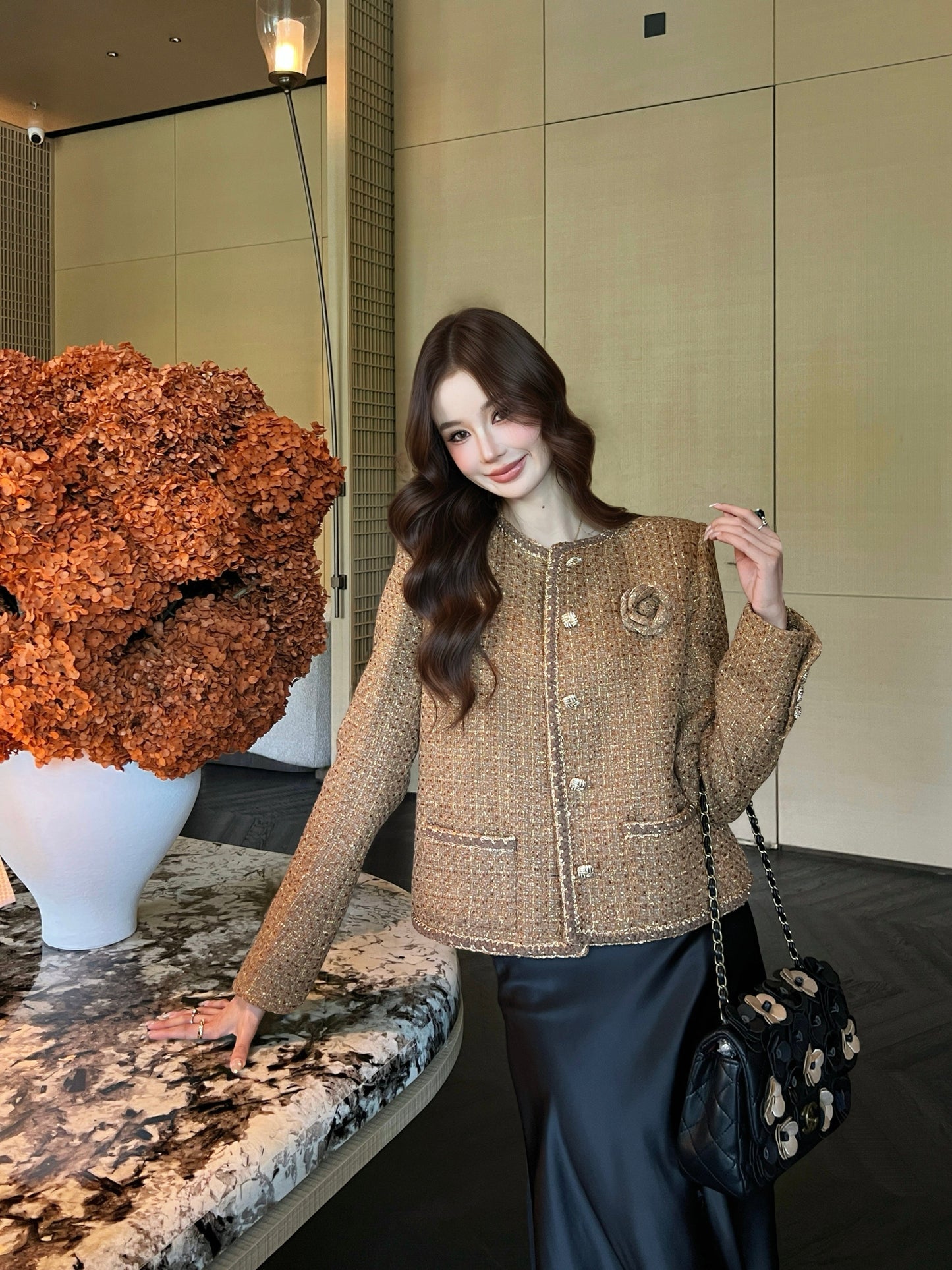 Chan NEW woven tweed jacket
