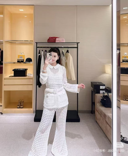 Chan NEW hollow knitwear