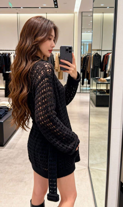 Chan NEW hollow knitwear