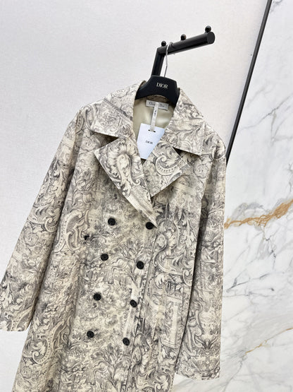 CD NEW print denim overcoats