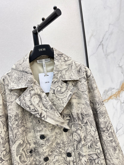 CD NEW print denim overcoats