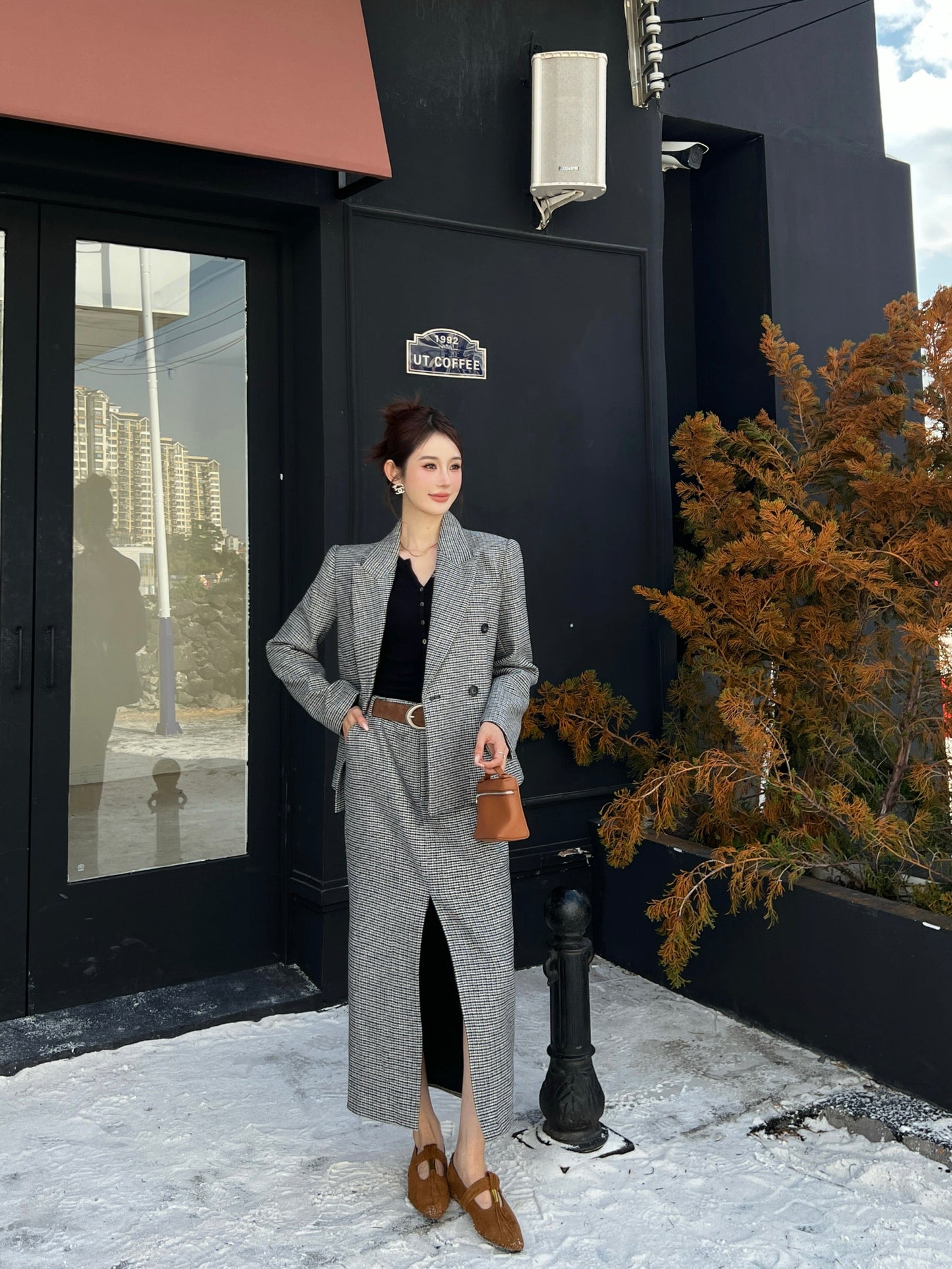 Brun' NEW houndstooth blazer