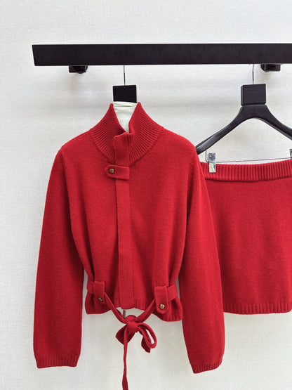 Loro NEW Zippered cardigan skirt set