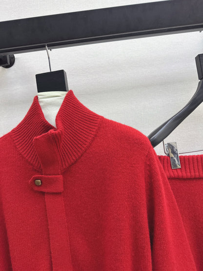 Loro NEW Zippered cardigan skirt set