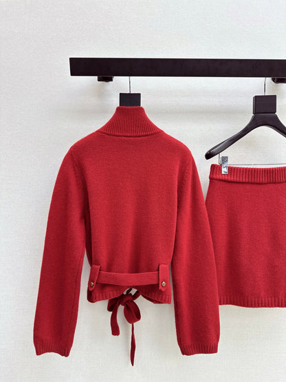 Loro NEW Zippered cardigan skirt set