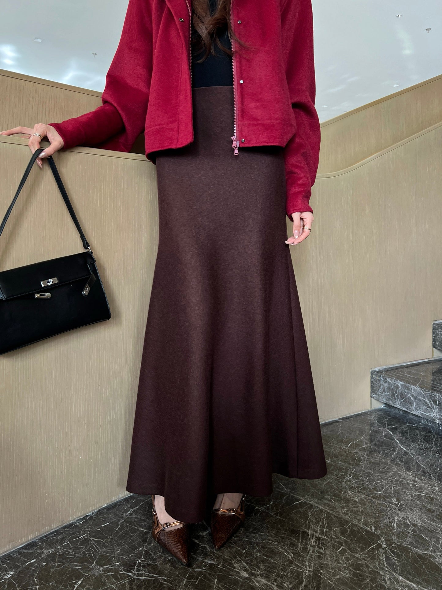 Brun NEW godet skirt