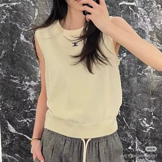 Celi NEW embroidered sleeveless vest