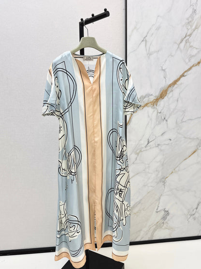 Herm NEW print silk dress