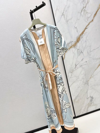 Herm NEW print silk dress