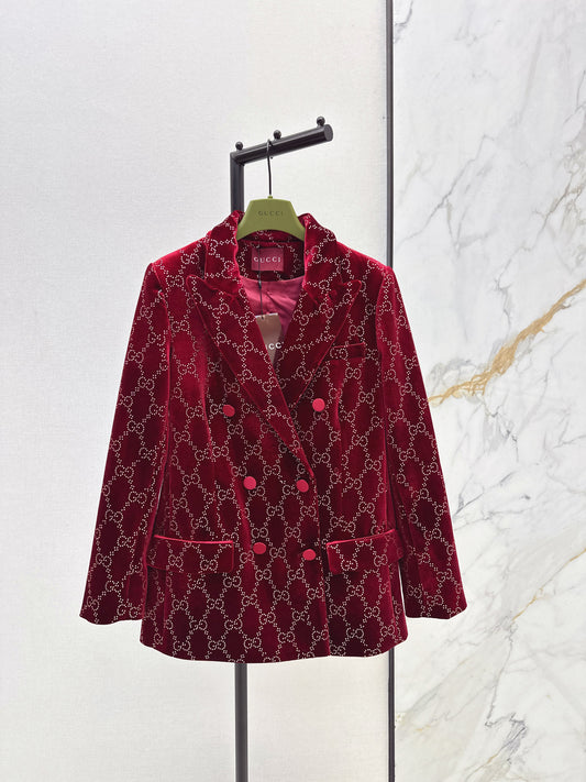 Guc NEW rhinestone velvet blazer