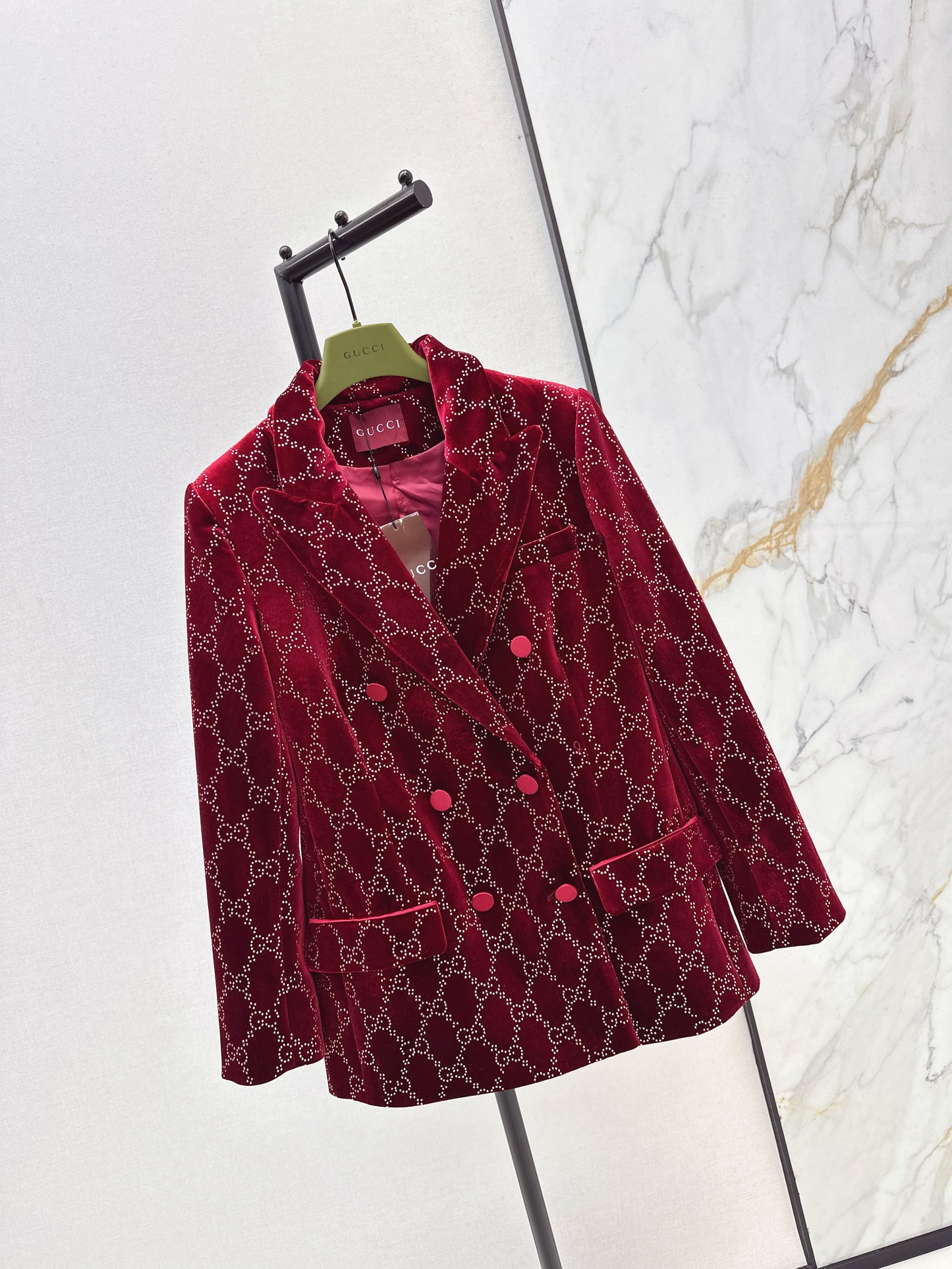 Guc NEW rhinestone velvet blazer