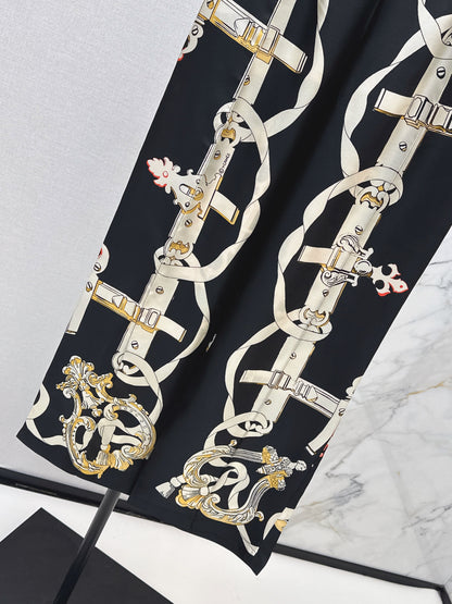 Herm NEW printed silk wide-leg trousers