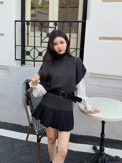 Brun NEW sleeveless sweater with belted