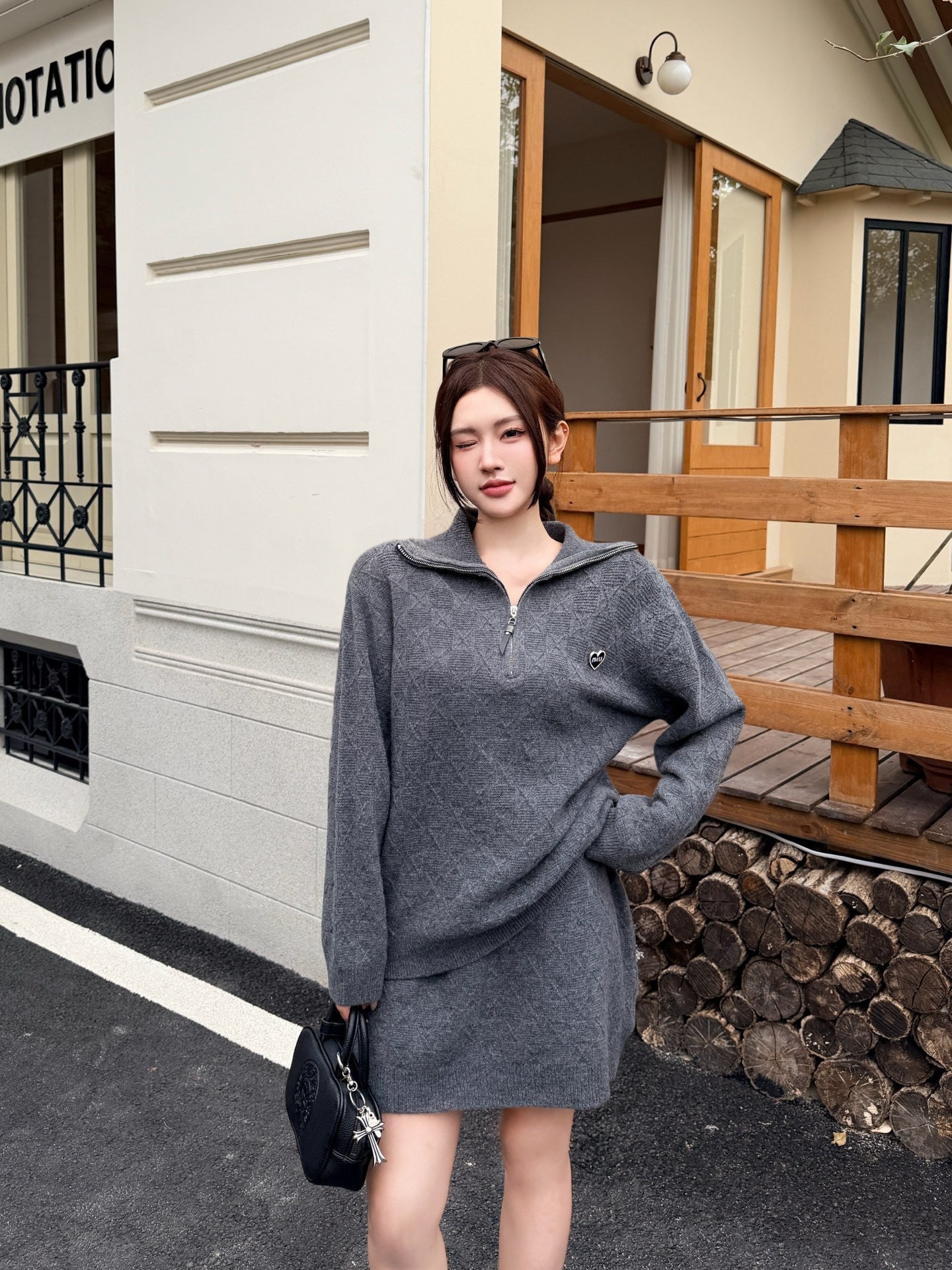 Miu NEW Jacquard knit suit