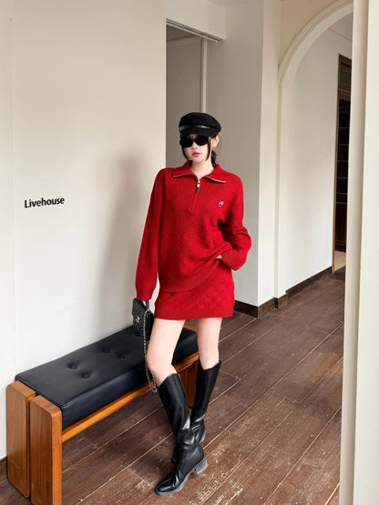 Miu NEW Jacquard knit suit