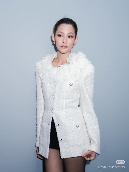 Chan NEW layered ruffle collar jacket