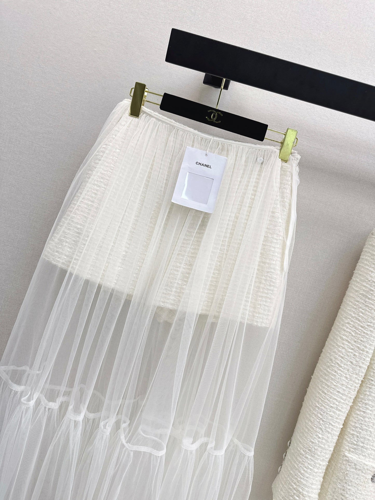 Chan NEW woven short+mesh skirts