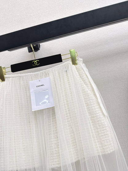Chan NEW woven short+mesh skirts