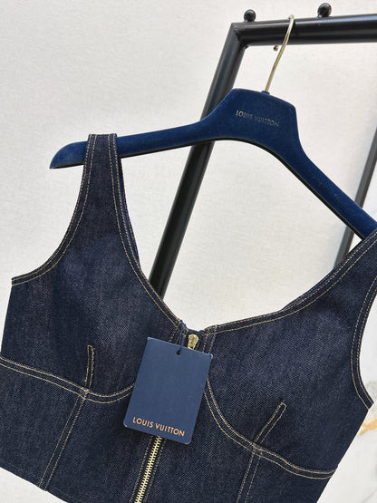 Louis NE zip-up denim vest