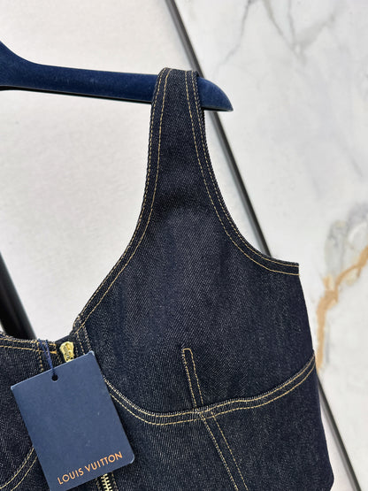 Louis NE zip-up denim vest