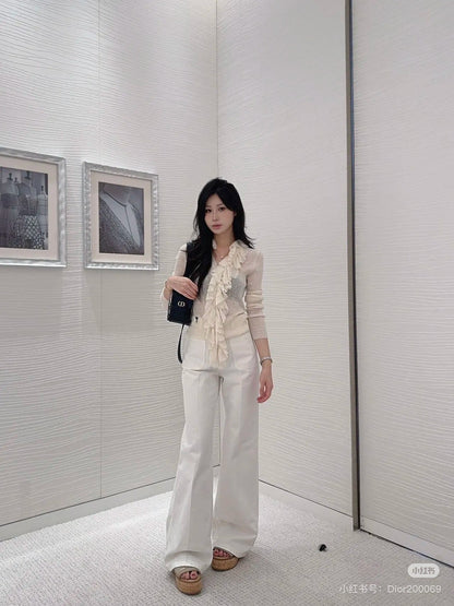 CD NEW detachable lace collar cardigan