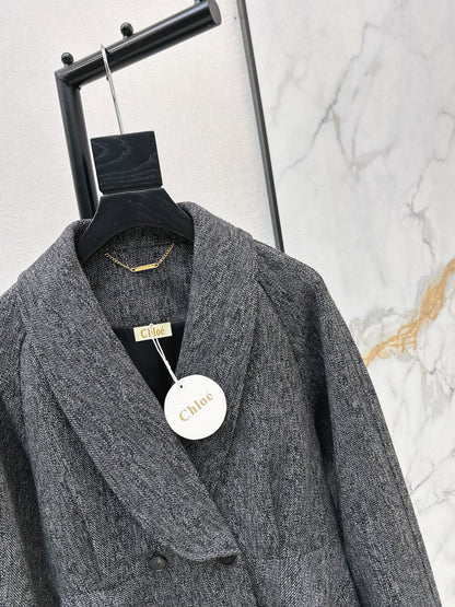 Chol NEW ruffle-hem belted jacket