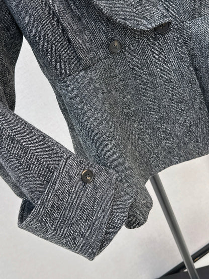 Chol NEW ruffle-hem belted jacket