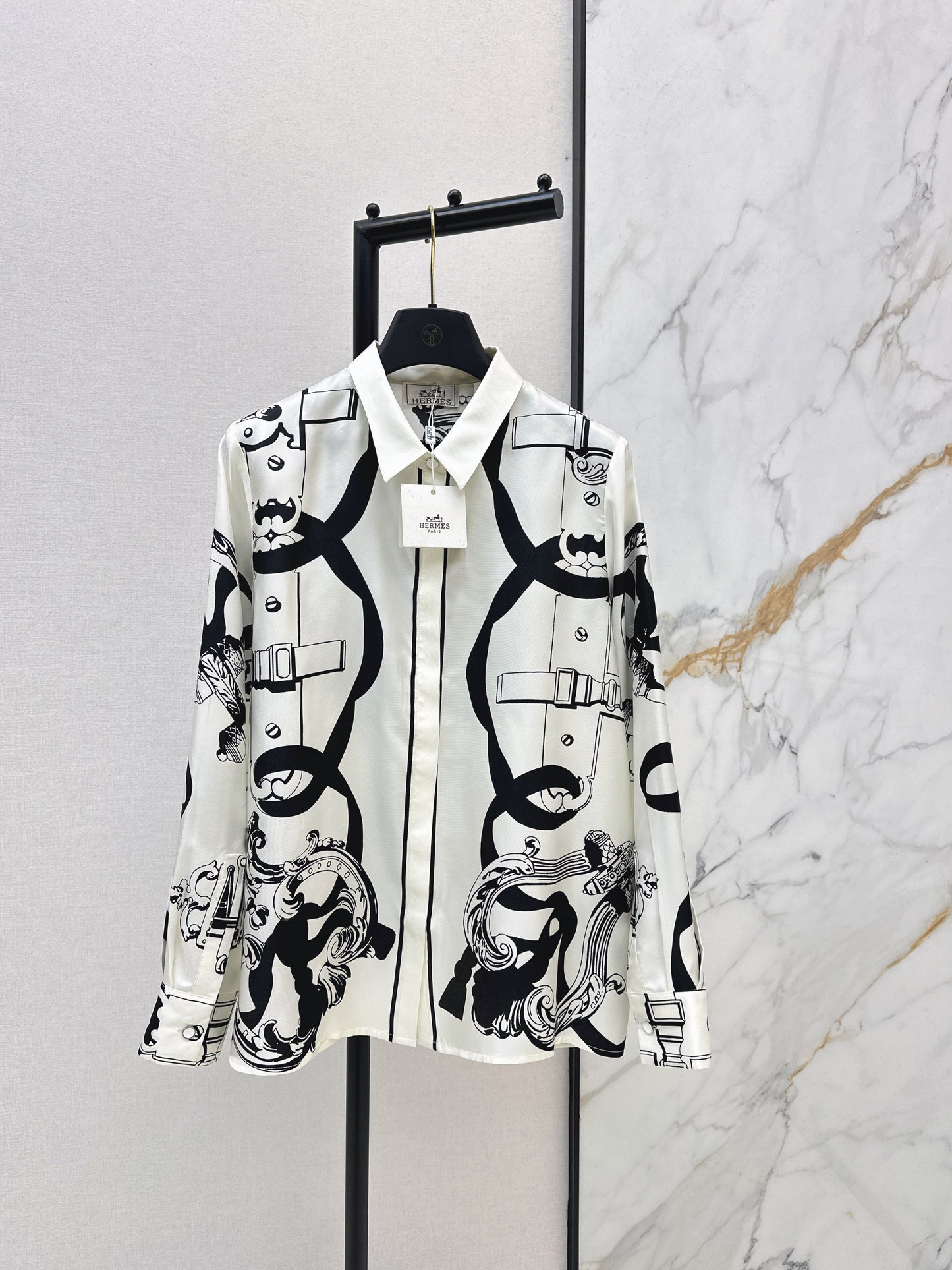 Herm NEW print silk shirts